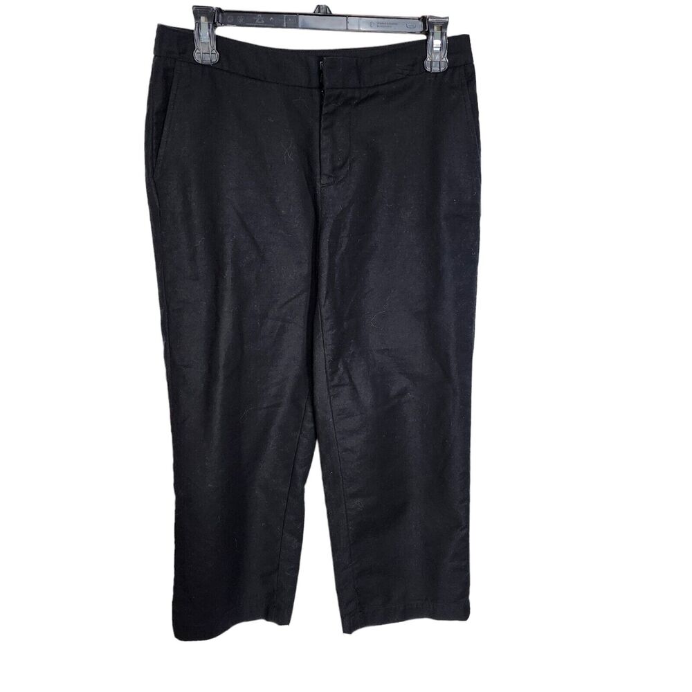 Coldwater Creek Womens Capri Pants Size 4 Natural Fit Mid Rise Black Pockets